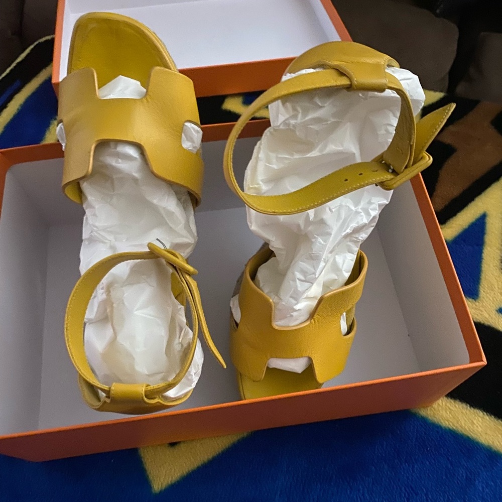 HERMES ELDA ESPADILLES WEGDES SHOES